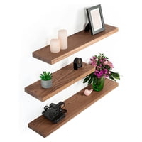 Wakeshome - 3 Repisas Flotantes Estantes Flotantes De Madera Para Hogar