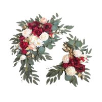 Magideal - Paquete De 2 Flores Artificiales, Flores De Esquina, Vegetación Rústica, Decoración De Fondo Hecha A Mano, Decoración De Pasillo De Boda Para Ceremoni