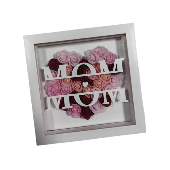 Caja De Sombra De Flores De Mamá Personalizada Para La Sala De Estar Festivales Días Festivos Fucsia