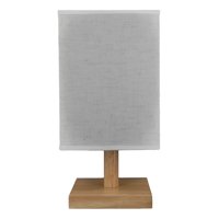 Genérico - Lámpara Mesa Decorativa Base Madera Cuadrada Beige Jhn