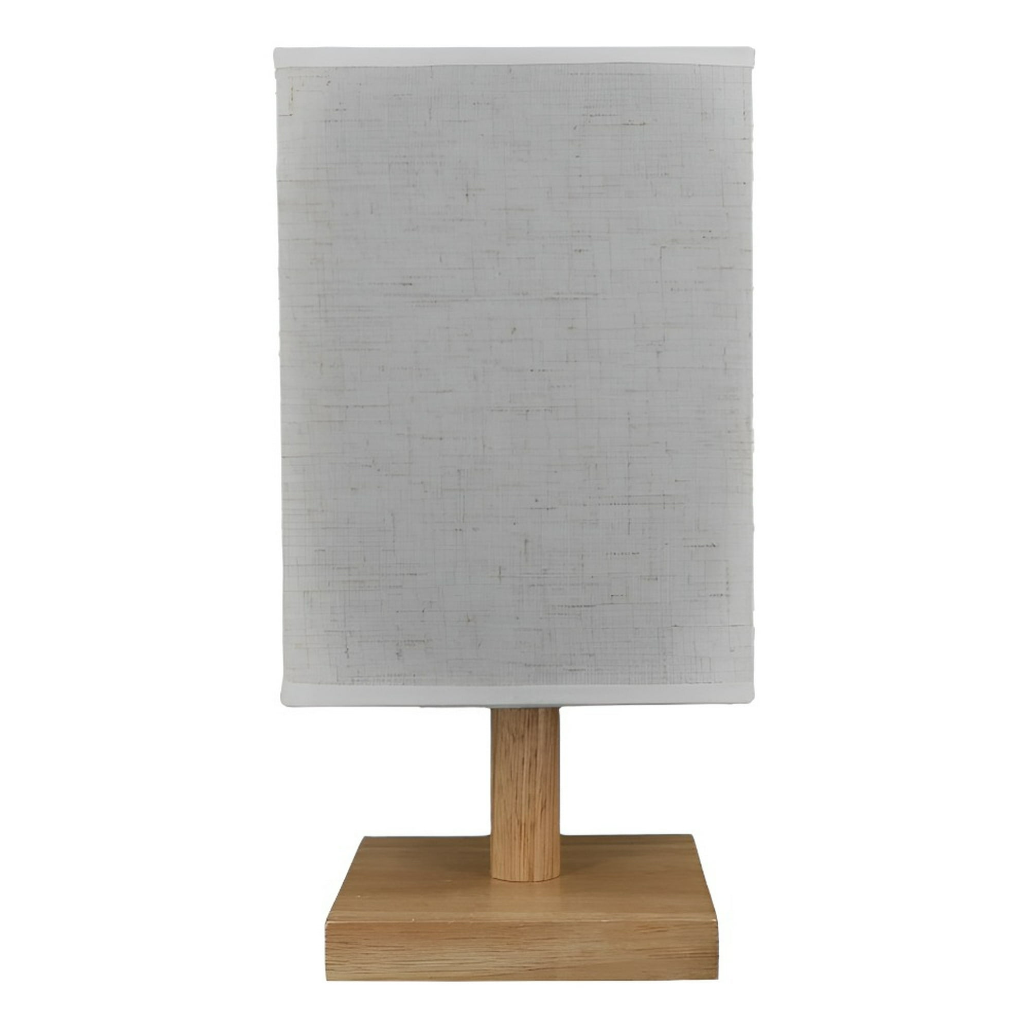 Genérico - Lámpara Mesa Decorativa Base Madera Cuadrada Beige Jhn