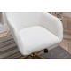 thumbnail image 1 of Modern Teddy Fabric Material Adjustable Height 360 Revolving Home Office Chair With Gold Metal Legs And Universal Wheel For Indoor,White, 1 of 3