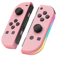 Genérico - Controlador (L/R) Para Nintendo Switch - Mando Inalámbrico Joypad Con Luz Rgb, Turbo, Control De Movimiento Y Color Rosa