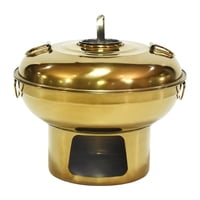 Magideal - Olla Caliente China Tradicional De Acero Inoxidable, Olla Caliente Ligera, Utensilios De Cocina, Olla Caliente Pequeña Para Senderismo, Hogar, Restaur Áurea 20Cm