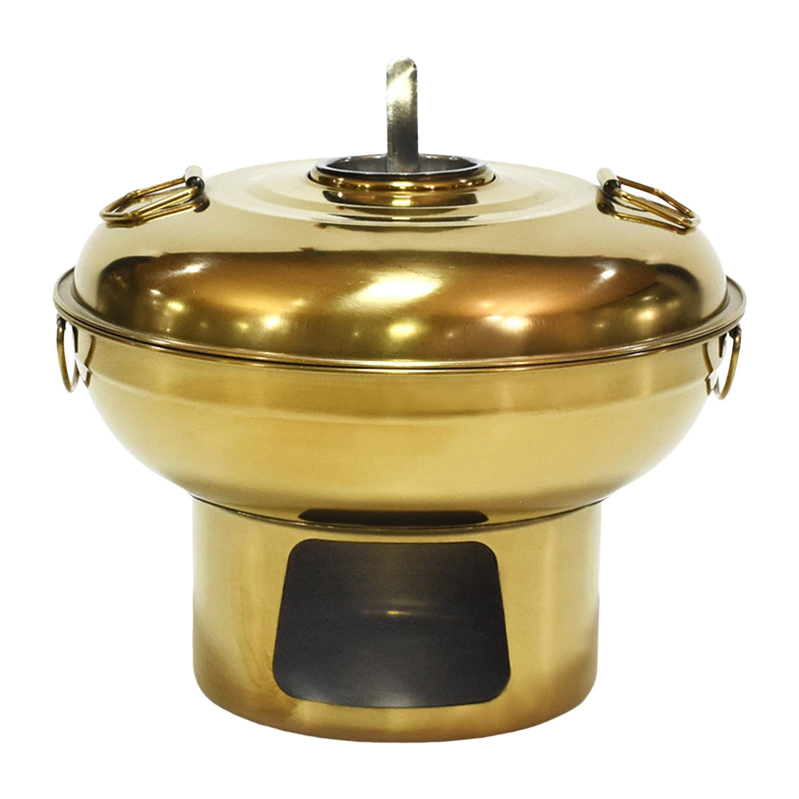 Magideal - Olla Caliente China Tradicional De Acero Inoxidable, Olla Caliente Ligera, Utensilios De Cocina, Olla Caliente Pequeña Para Senderismo, Hogar, Restaur Áurea 20cm