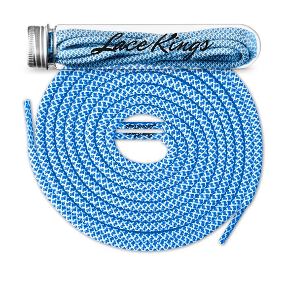 Cordones Lace Kings 114 cm Azul/Blanco - Pack de 2