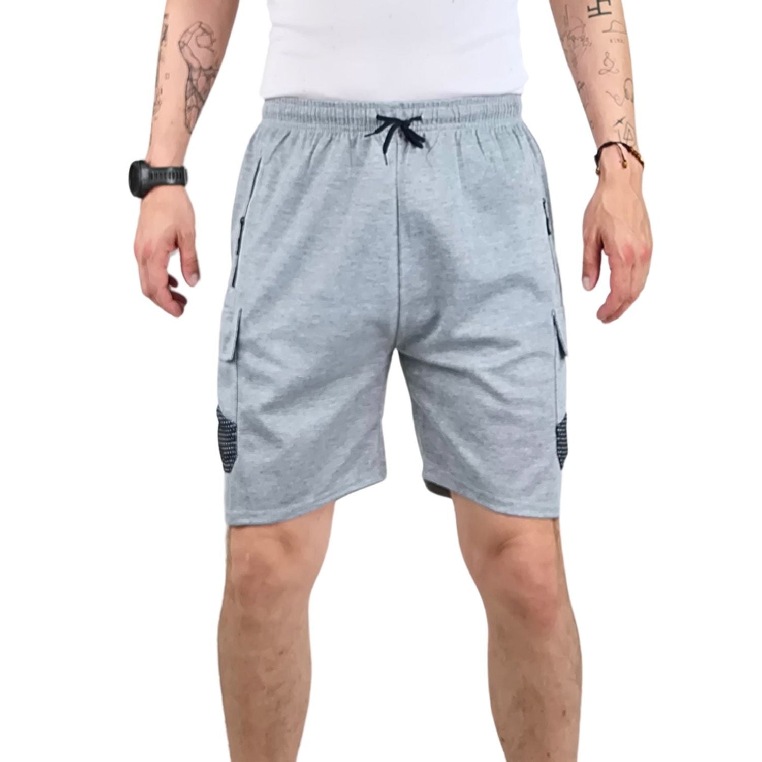Likeshop - Short Deportivo Cargo Hombre Bolsillos Cierre 7006