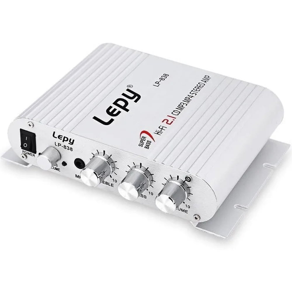 Amplificador Estéreo Hi-fi 2.1 Aaronmei Lp838 Plata