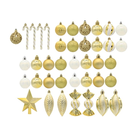 Bothyi - Juego De 40 Adornos De Bolas De Navidad, Decoración Navideña Para Cumpleaños, Festival, Patio, Dorado