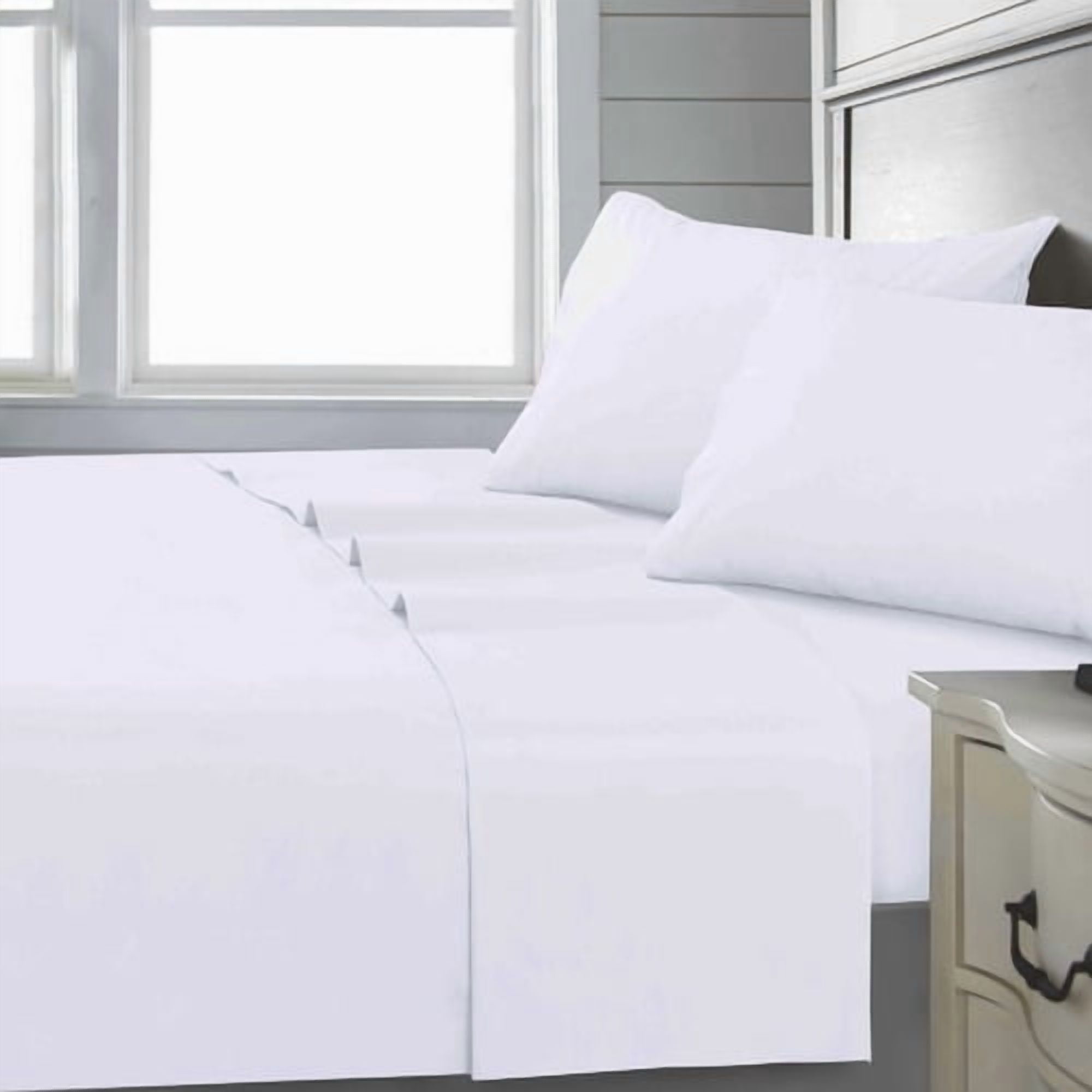 Sabana Andes 144 Hilos Lisa Blanco 1.5 Plaza