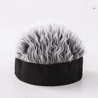 Crusec - Gorra Con Peluca De Pelo Falso Gris Temático