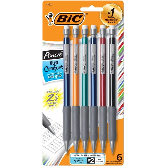 Lápices mecánicos BIC Xtra Comfort Fine Point 0,5 mm, paquete de 6