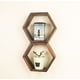 thumbnail image 3 of Repisa hexagonal de madera color chocolate, 3 of 5