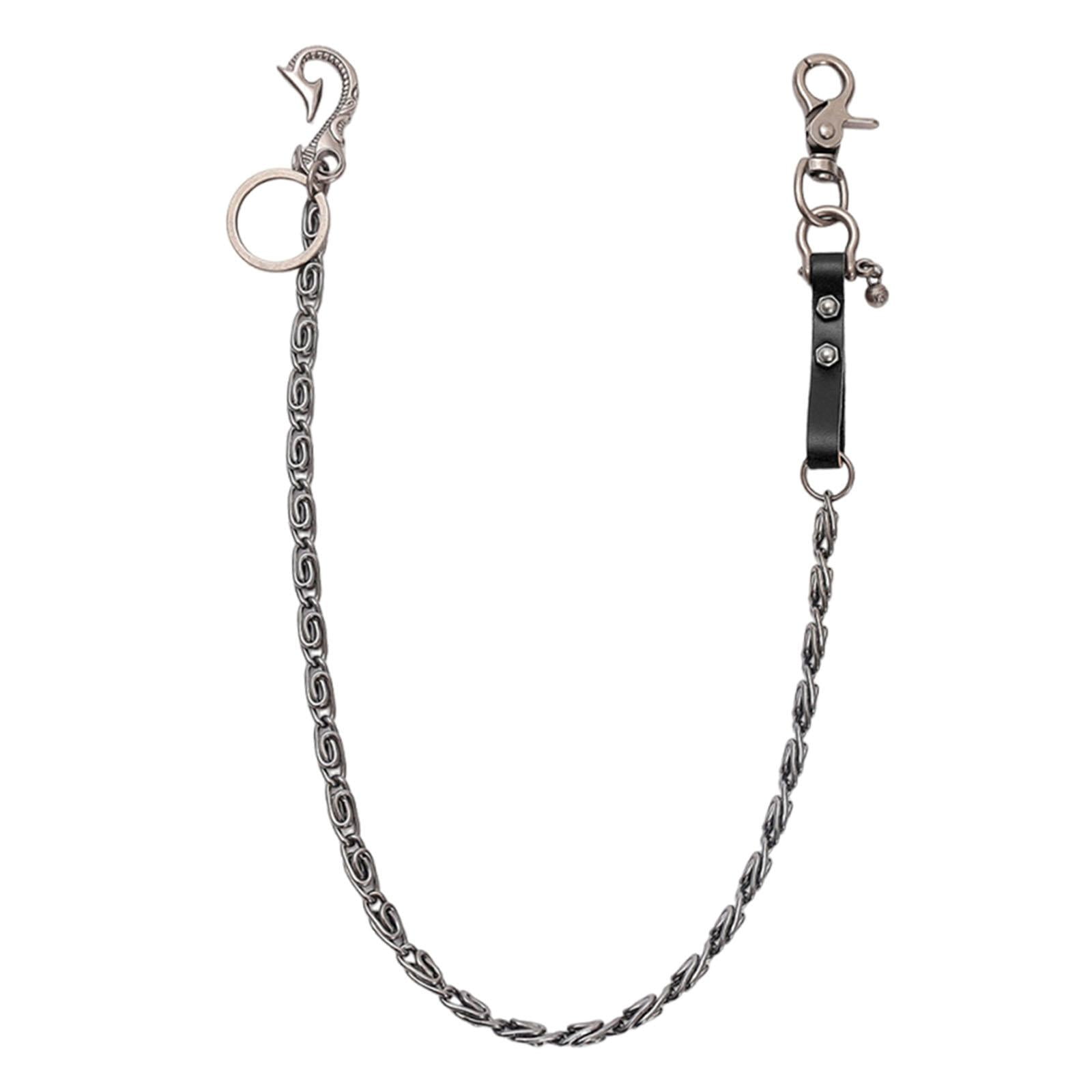 Ioensy - Cadena Para Billetera De 70 Cm, Estilo Moderno, Para Mujeres Y Niñas, Ideal Para El Día A Día, Para Amantes De La Calle Y El Skate, De Cuero Negro.