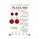 thumbnail image 4 of Aros Granate Circular Plata 950 Tornillo Mariposa Colgantes Mujer Elegantes Piedra Roja., 4 of 5