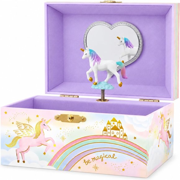 Giggle Honey Musical Unicorn Jewelry Box for Girls