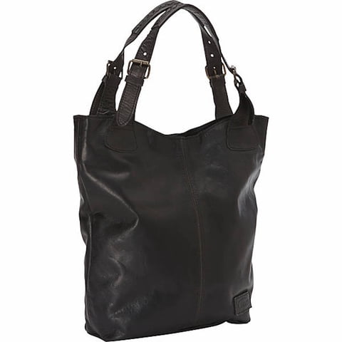 Cartera Hobo Tote Sharo Cuero Negro