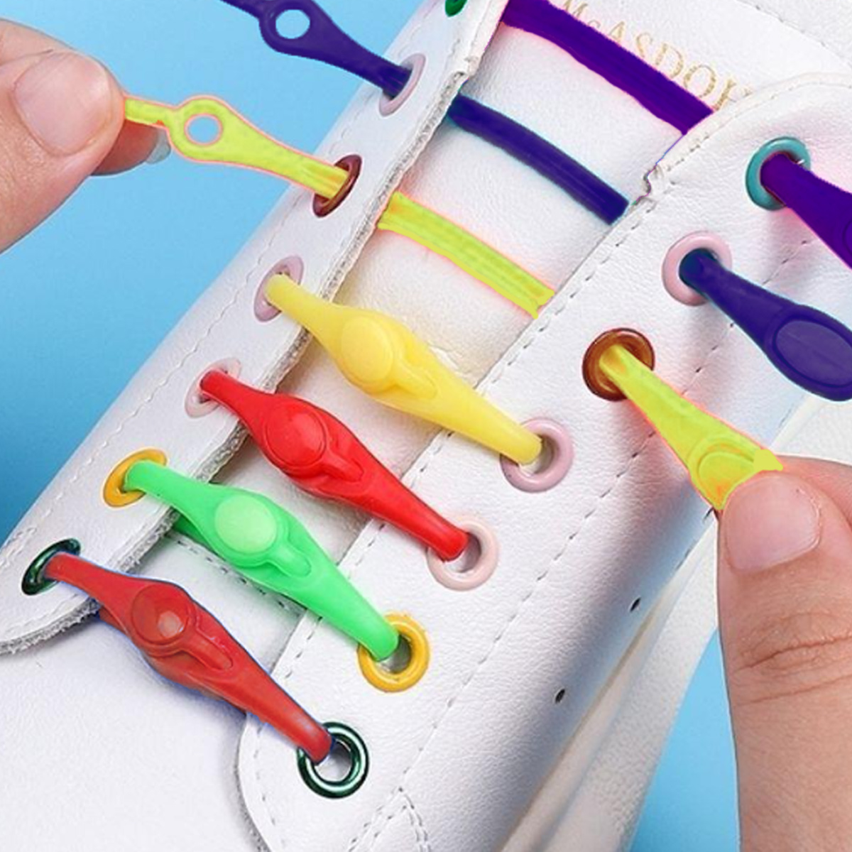Cordones Elásticos Para Zapatos Sin Atar - Goma De Silicona, Para Adultos Y Niños - Multicolor, No Hacen Nudo