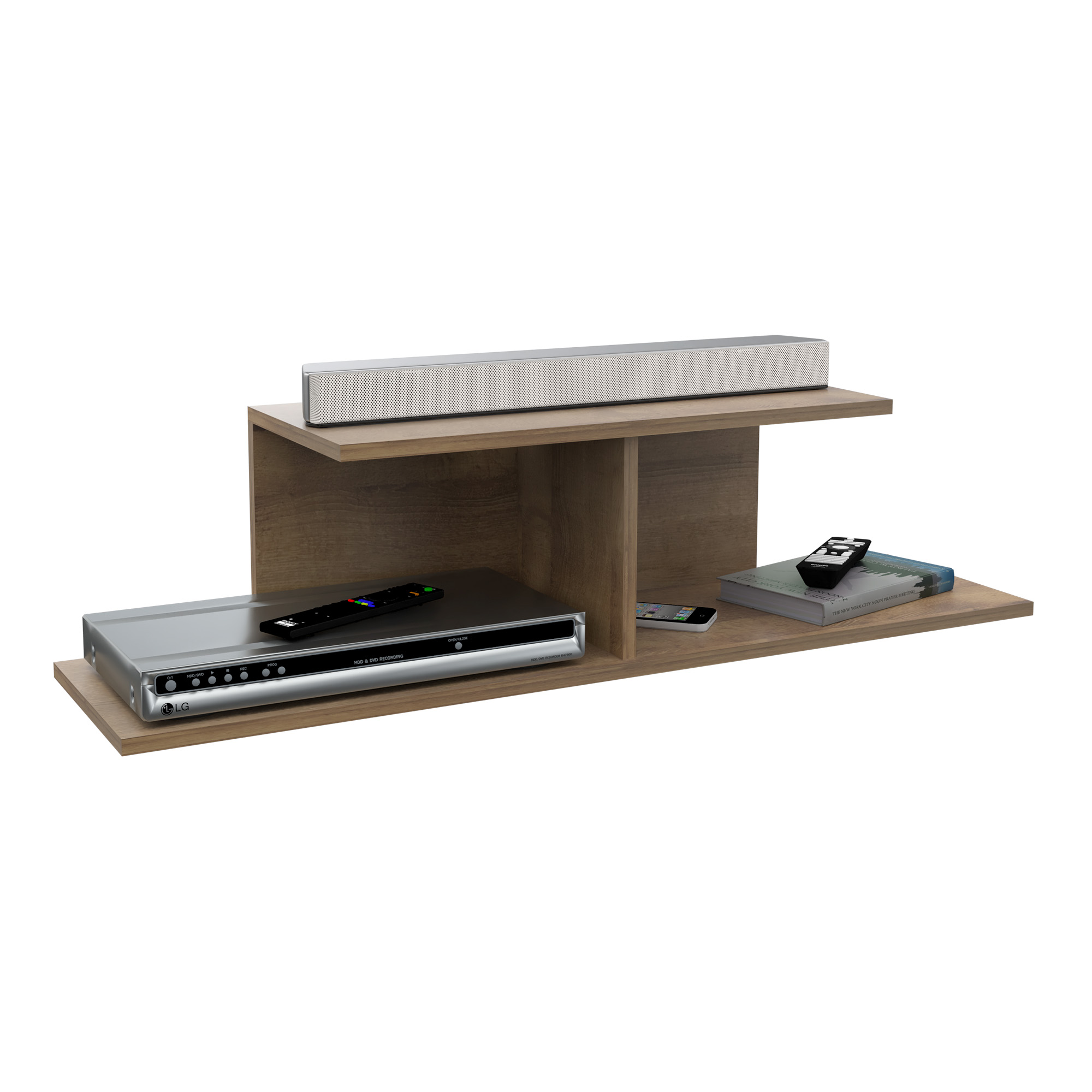 Inval - Repisa Flotante Amaretto 25X100X25 Cm Re4732