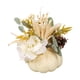 thumbnail image 4 of Calabaza Artificial Con Flores De Otoño Para Acción De Gracias, Manualidades Para Chimenea, Color Blanco, 21 X 18 Cm, 4 of 5