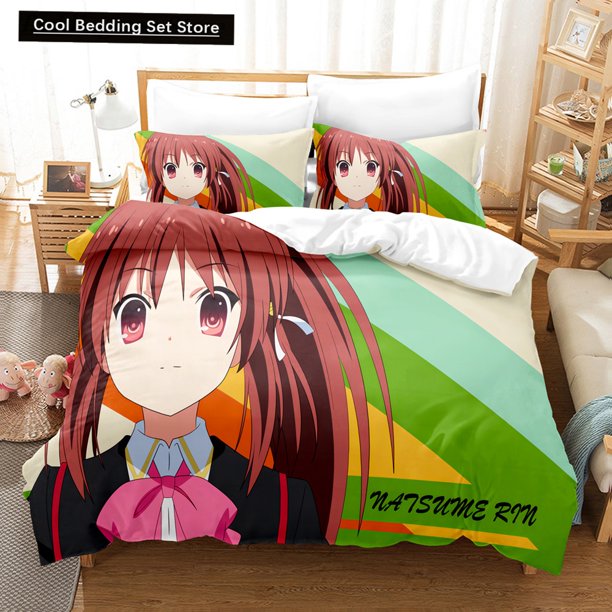 Little Busters! Bedding Set Duvet Cover Pillowcases Twin Full Boy Girl Kids Bed Linen Anime Duvet Cover Sets Bed Sheets