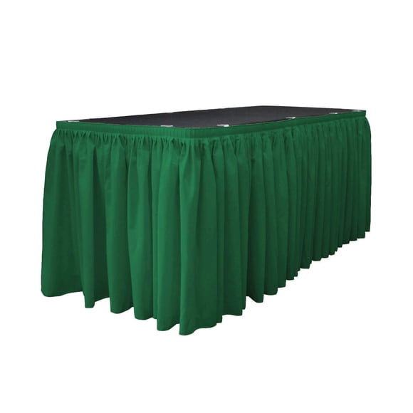 Table Skirt LA, popelina de lino y poliéster, 4,3 m x 74 cm, verde esmeralda