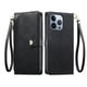 thumbnail image 1 of Funda Billetera con Cierre para [iphone 13 Pro] con Tarjetero, Soporte y Correa de ManoNegro, 1 of 5