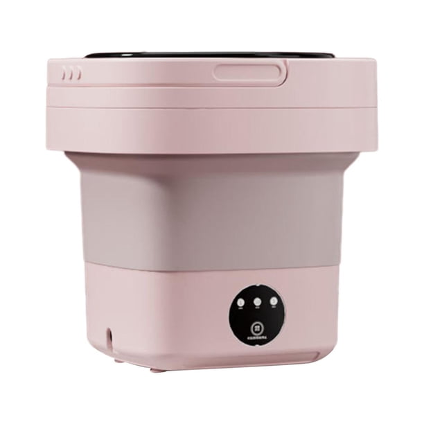 Lavadora portátil Lavadora pequeña compacta 6.5L 3 modelos Lavadora de cubo pequeña liviana para lavandería Apartamento RV Ropa de bebé Ropa interior Rosa
