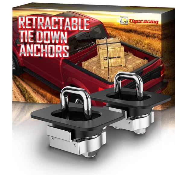Tie Down Anchors Tigeracing retráctil para plataforma de camión con anillo en D en la parte superior