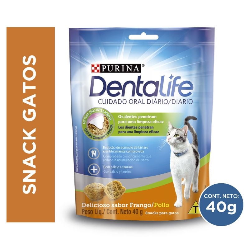 Snack Gato Adulto Dental Sabor Pollo Bolsa 40 g Dentalife