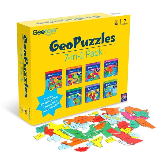 Rompecabezas Geotoys 7‑en‑1 con forma de países para niños