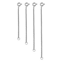 Magideal - Cadena De Extensión Con Cierres De Langosta Cadena De Extensores De Material Acero Inoxidable, Cadena De Cola Para Joyas De Bricolaje Reparación De , Plata 4 Piezas