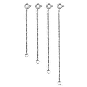 Magideal - Cadena De Extensión Con Cierres De Langosta Cadena De Extensores De Material Acero Inoxidable, Cadena De Cola Para Joyas De Bricolaje Reparación De , Plata 4 Piezas