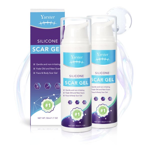 Gel de silicona para cicatrices Yarster 50 ml (paquete de 2) – Grado médico