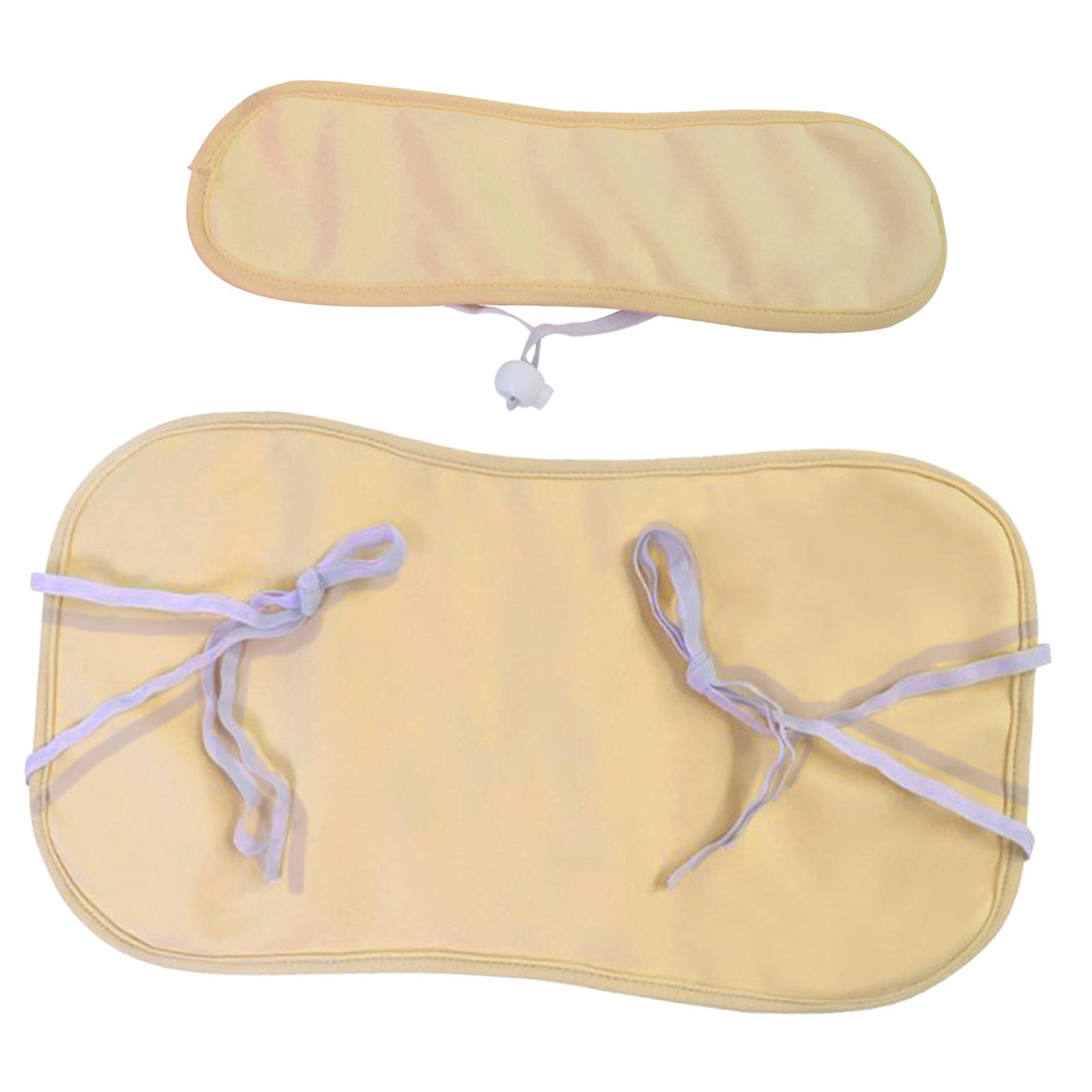 Ioensy - Paquete De Aceite De Ricino, Compresa De Franela Ajustable, Antifugas De Aceite Para Cintura Y Cuello, Cordón Elástico Caqui