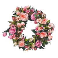 Bothyi - Guirnalda De Rosas De 16 Pulgadas, Guirnalda Floral, Hojas Verdes Para Puertas, Ventanas, Jardín