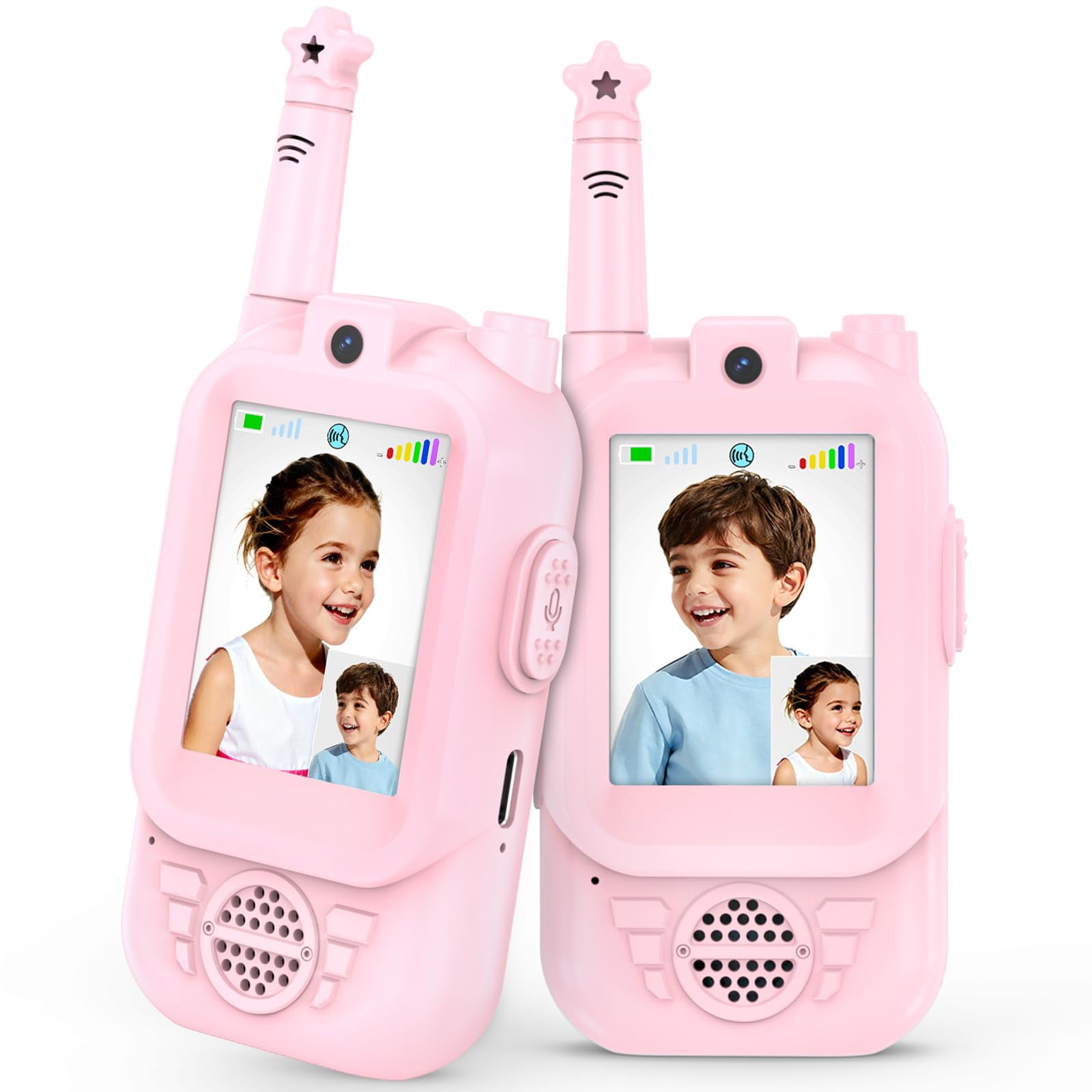 Walkie-talkies Con Video Evznfeo, Pantalla De 2.0", Usb-c, Paquete De 2