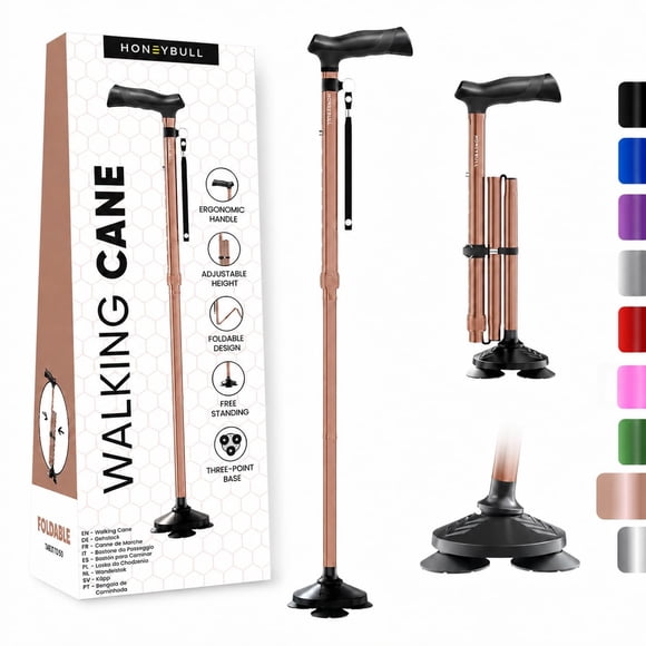 Bastón HONEYBULL Plegable Autoportante Color Cobre