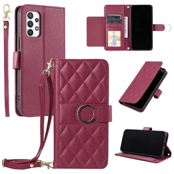 Funda tipo billetera FOXDOCK para Samsung Galaxy A23 4G/5G – Tapa abatible con correa para mujer