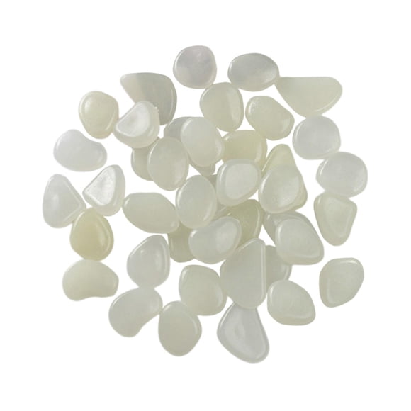 50 Uds Piedras Luminosas Guijarros Decoración Decorativa Brillan En La Oscuridad Rocas Blancas