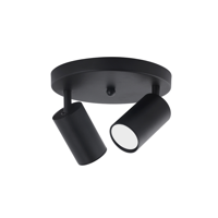 Konnergie - Aplique Doble Negro Base Redonda Dirigible Luz Cálida