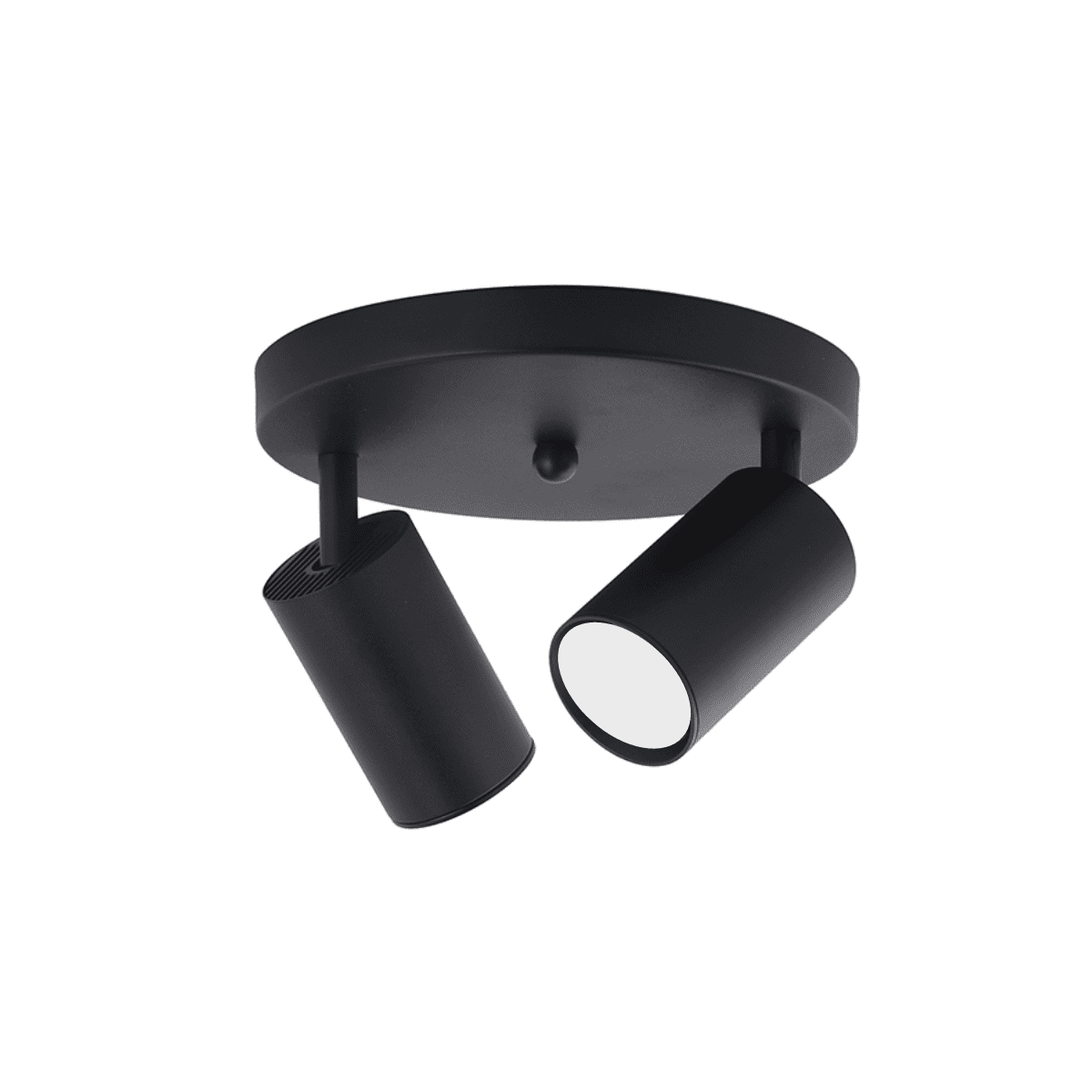 Konnergie - Aplique Doble Negro Base Redonda Dirigible Luz Cálida