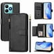 thumbnail image 1 of Funda tipo libro para Realme note 60 4G con bolsillo con cremallera, cierre magnético, 7 ranuras para tarjetas y correa para la muñeca., 1 of 6
