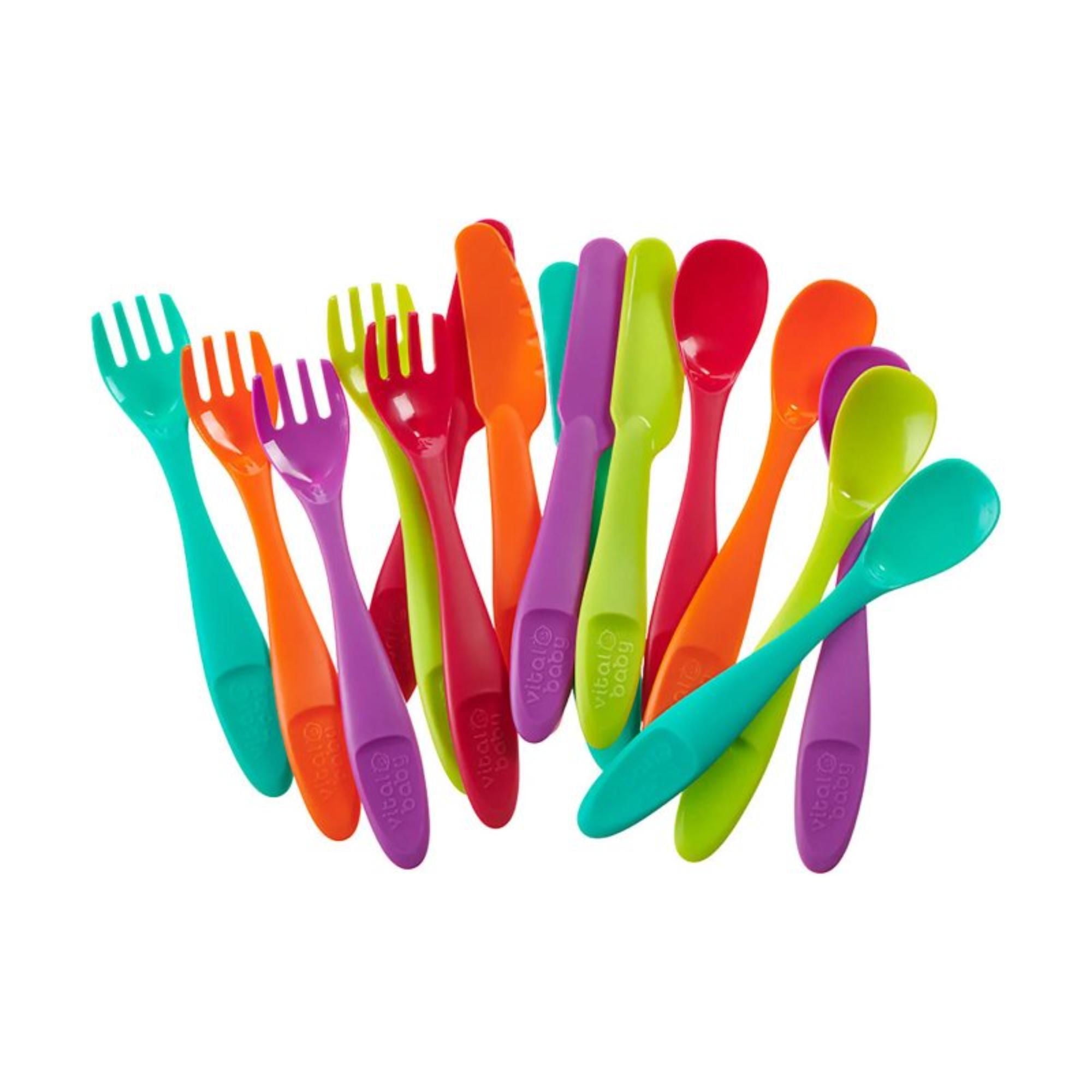Vitalbaby - Utensilio Para Alimentación Pack De 15 Cubiertos Plásticos Multicolor