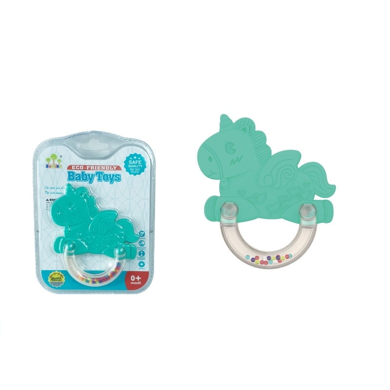 Kidz Time - Sonajeros Y Mordedores Eco Friendly Surtido 1 Un Verde // Azul (Puede Tocar Cualquier Color)
