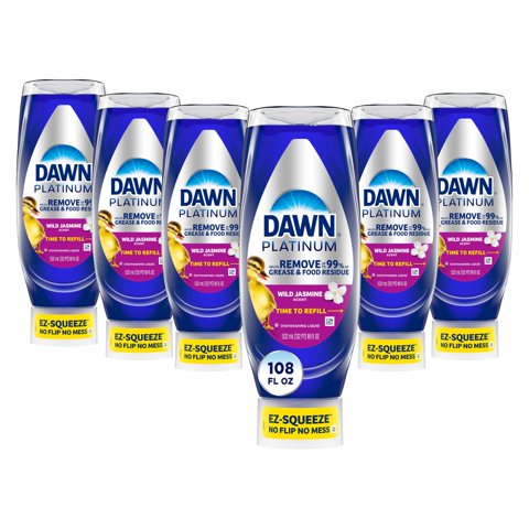 Jabón Para Platos Dawn Platinum Ez-Squeeze Wild Jasmine 540 Ml X6