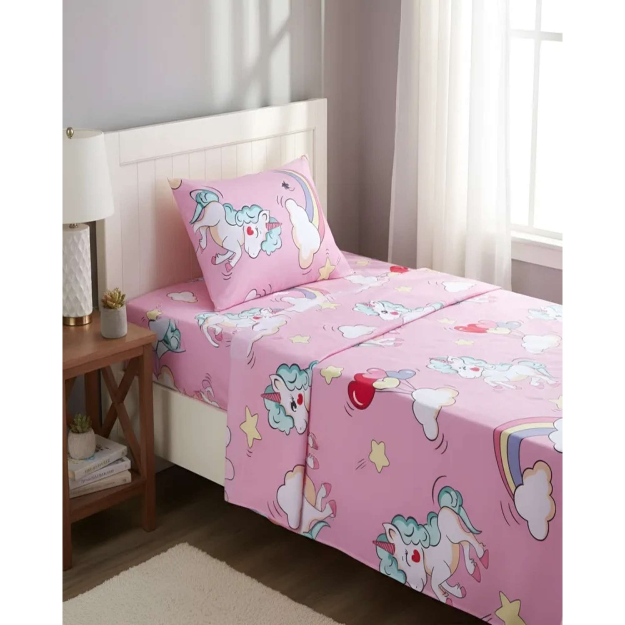 Casa Sol - Juego De Sabanas De Verano Unicornio Niña Infantil 1 Plaza Mas 1 Almohada