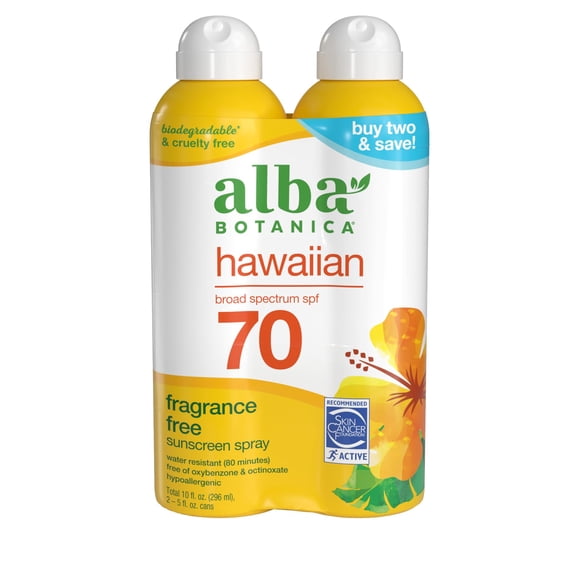 Protector solar Alba Botanica Hawaiian Coconut SPF 70 150 ml x2