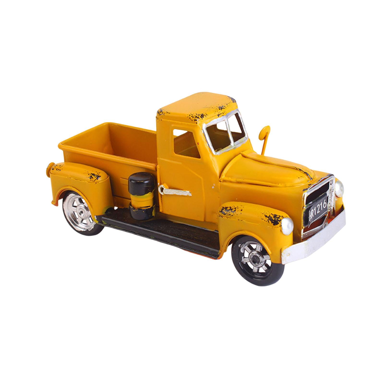 Magideal - Adornos De Metal Rústicos Decorativos De Diseño Vintage Para Camión De Granja Navideño, Para Decoración Navideña De Jardín Interior Y Exterior Amarillo