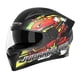 thumbnail image 1 of Casco de motocicleta/casco de bicicleta de calle/cómodo, transpirable, antivaho, ligero, abatible hacia arriba, viseras dobles para adultos Negro con estampado, 1 of 5